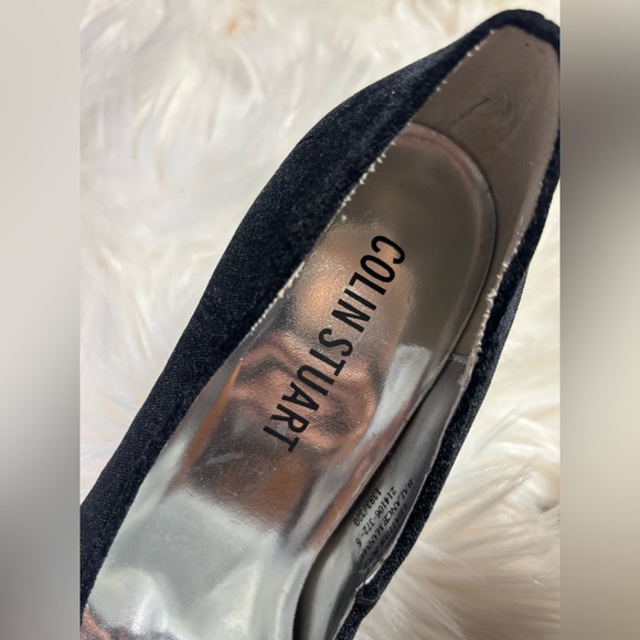 Colin Stuart Vintage 90s Soft Velvet Platform Pumps Stiletto Heels 6 mob wife - Picture 4 of 9